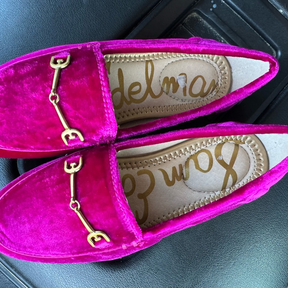 Sam Edelman girls Pink velvet Loafers